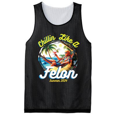 Chillin Like A Felon Summer 2024 Mesh Reversible Basketball Jersey Tank