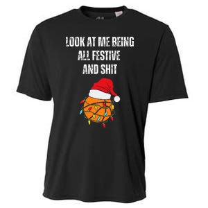 Christmas Look At Me Being All Festive And Shit Basketball  Cooling Performance Crew T-Shirt