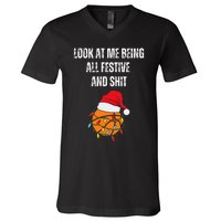 Christmas Look At Me Being All Festive And Shit Basketball  V-Neck T-Shirt