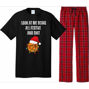 Christmas Look At Me Being All Festive And Shit Basketball  Pajama Set