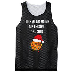 Christmas Look At Me Being All Festive And Shit Basketball  Mesh Reversible Basketball Jersey Tank