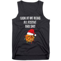 Christmas Look At Me Being All Festive And Shit Basketball  Tank Top