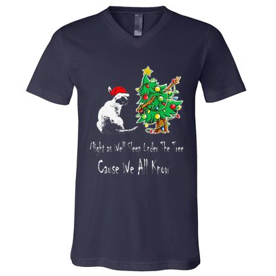 Cat Lover Art IM The Gift In The Family Funny Christmas V-Neck T-Shirt