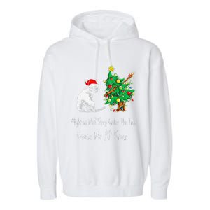 Cat Lover Art IM The Gift In The Family Funny Christmas Garment-Dyed Fleece Hoodie