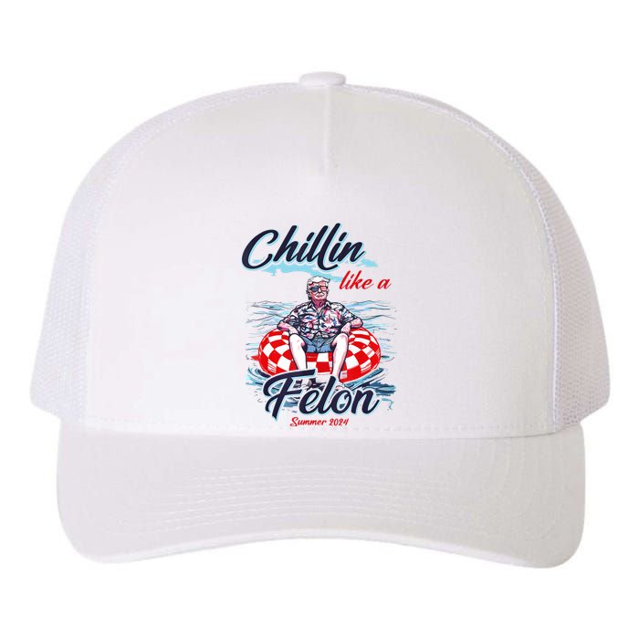 Chillin Like A Felon Retro Summer Pink Funny Trump 2024 Yupoong Adult 5-Panel Trucker Hat