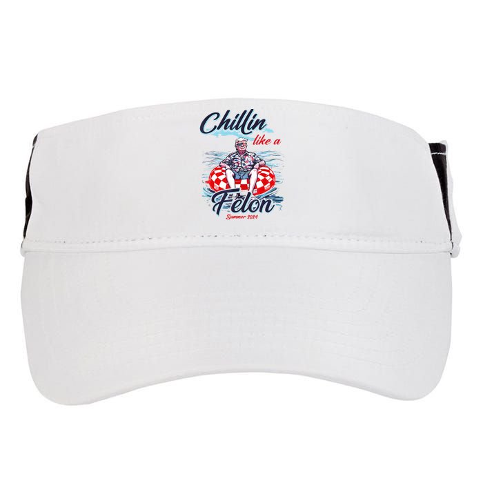 Chillin Like A Felon Retro Summer Pink Funny Trump 2024 Adult Drive Performance Visor