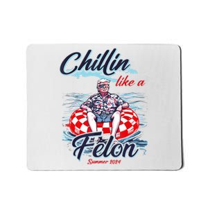 Chillin Like A Felon Retro Summer Pink Funny Trump 2024 Mousepad