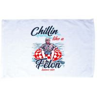 Chillin Like A Felon Retro Summer Pink Funny Trump 2024 Microfiber Hand Towel