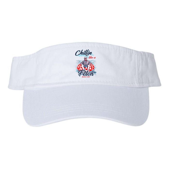 Chillin Like A Felon Retro Summer Pink Funny Trump 2024 Valucap Bio-Washed Visor