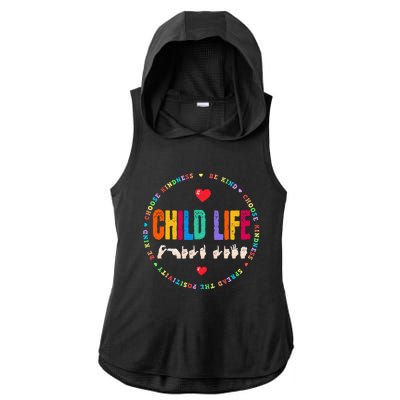 Child Life ASL Specialist Pediatric Health Care Professional Ladies PosiCharge Tri-Blend Wicking Draft Hoodie Tank