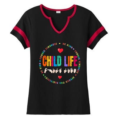 Child Life ASL Specialist Pediatric Health Care Professional Ladies Halftime Notch Neck Tee