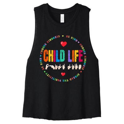 Child Life ASL Specialist Pediatric Health Care Professional Women's Racerback Cropped Tank