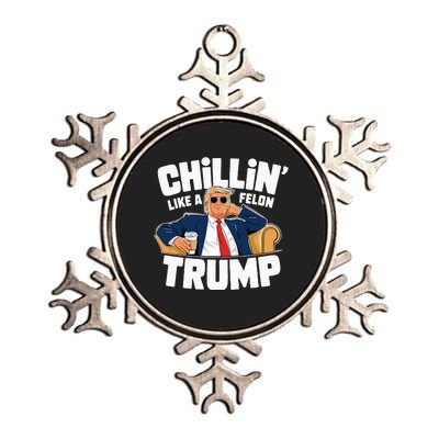 Chillin Like A Felon Trump Political Election Metallic Star Ornament