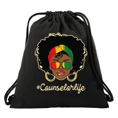 Counselor Life African American Pride Career Counseling Drawstring Bag