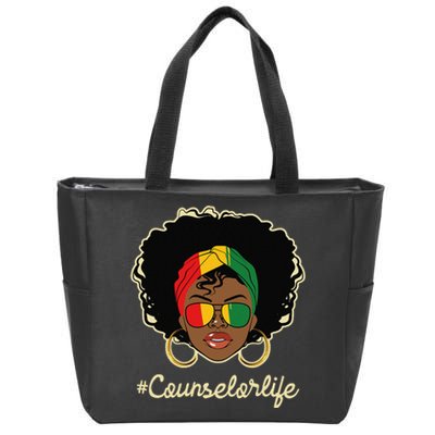 Counselor Life African American Pride Career Counseling Zip Tote Bag