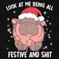 Christmas Look At Me Being All Festive And Shits Moo Deng Ladies PosiCharge Tri-Blend Wicking Tank