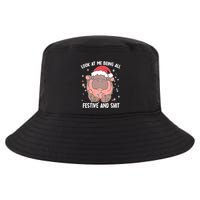 Christmas Look At Me Being All Festive And Shits Moo Deng Cool Comfort Performance Bucket Hat