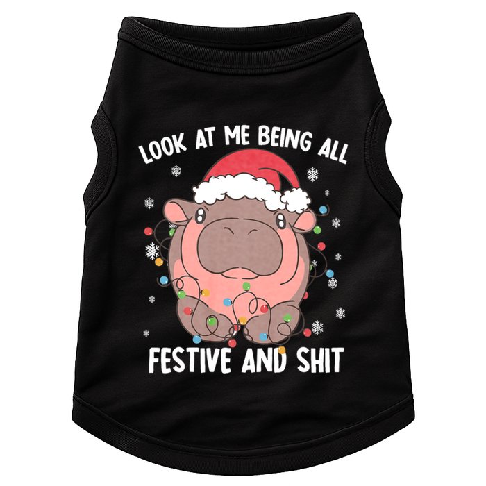 Christmas Look At Me Being All Festive And Shits Moo Deng Doggie Tank