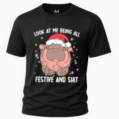Christmas Look At Me Being All Festive And Shits Moo Deng Performance Shirt