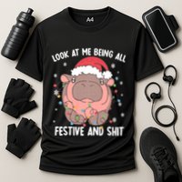 Christmas Look At Me Being All Festive And Shits Moo Deng Performance Shirt