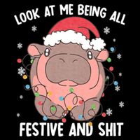Christmas Look At Me Being All Festive And Shits Moo Deng Apron