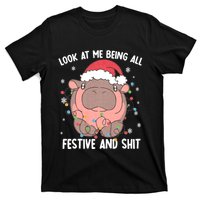 Christmas Look At Me Being All Festive And Shits Moo Deng T-Shirt