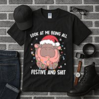 Christmas Look At Me Being All Festive And Shits Moo Deng Tall T-Shirt