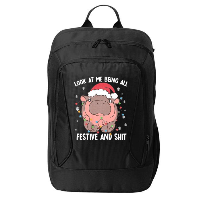 Christmas Look At Me Being All Festive And Shits Moo Deng City Backpack
