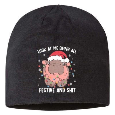 Christmas Look At Me Being All Festive And Shits Moo Deng Sustainable Beanie
