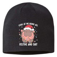Christmas Look At Me Being All Festive And Shits Moo Deng Sustainable Beanie