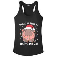 Christmas Look At Me Being All Festive And Shits Moo Deng Ladies PosiCharge Competitor Racerback Tank