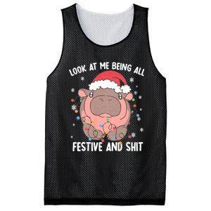 Christmas Look At Me Being All Festive And Shits Moo Deng Mesh Reversible Basketball Jersey Tank