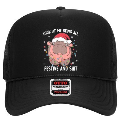 Christmas Look At Me Being All Festive And Shits Moo Deng Trucker Hat