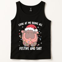 Christmas Look At Me Being All Festive And Shits Moo Deng Tank Top
