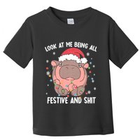 Christmas Look At Me Being All Festive And Shits Moo Deng Toddler T-Shirt