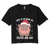 Christmas Look At Me Being All Festive And Shits Moo Deng Crop Top