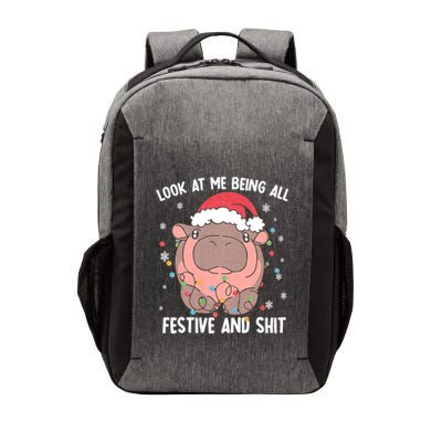 Christmas Look At Me Being All Festive And Shits Moo Deng Vector Backpack