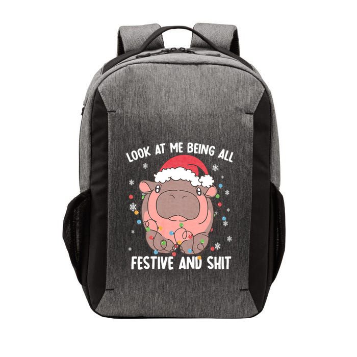 Christmas Look At Me Being All Festive And Shits Moo Deng Vector Backpack