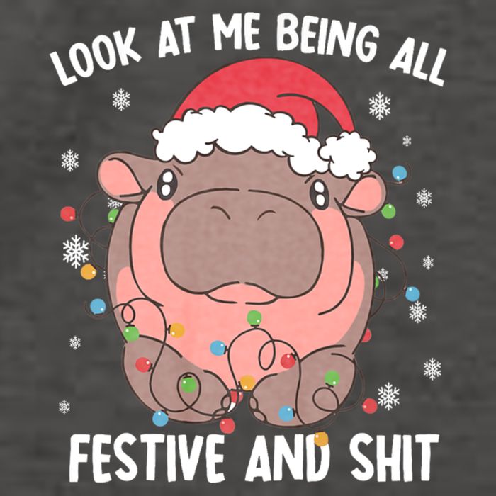 Christmas Look At Me Being All Festive And Shits Moo Deng Vector Backpack