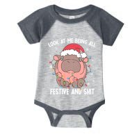 Christmas Look At Me Being All Festive And Shits Moo Deng Infant Baby Jersey Bodysuit