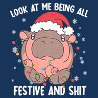Christmas Look At Me Being All Festive And Shits Moo Deng Infant Baby Jersey Bodysuit