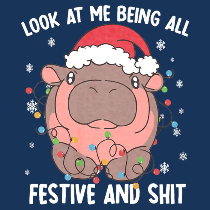 Christmas Look At Me Being All Festive And Shits Moo Deng Infant Baby Jersey Bodysuit