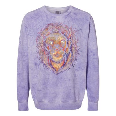 Colorful Lion Abstract Colorblast Crewneck Sweatshirt