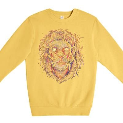 Colorful Lion Abstract Premium Crewneck Sweatshirt