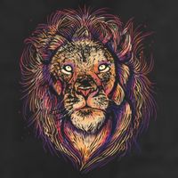 Colorful Lion Abstract 7 Panel Mesh Trucker Snapback Hat
