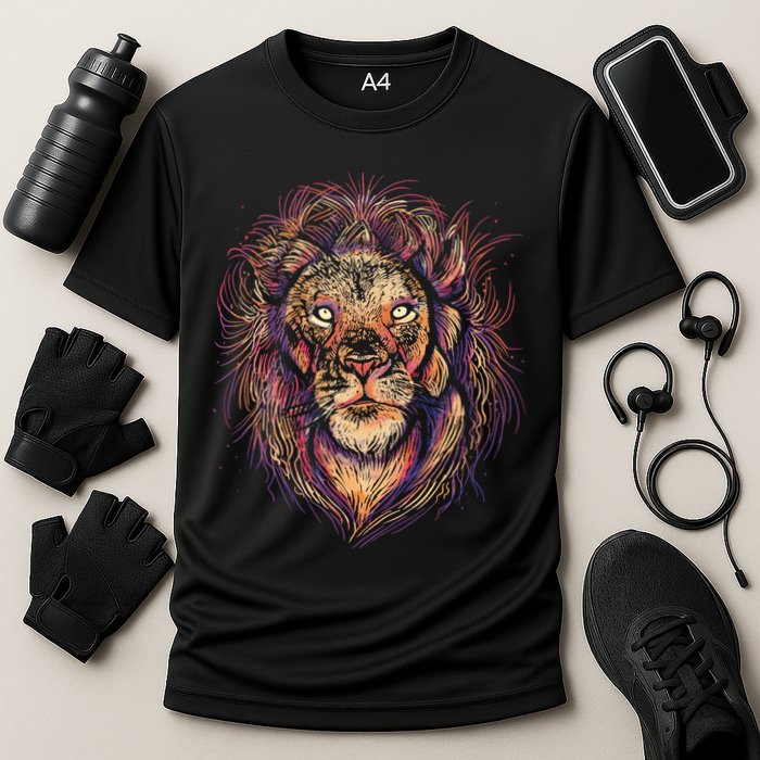 Colorful Lion Abstract Performance Shirt