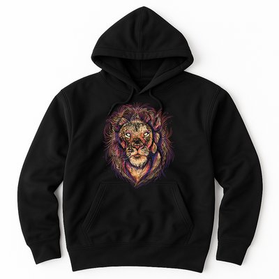 Colorful Lion Abstract Hoodie