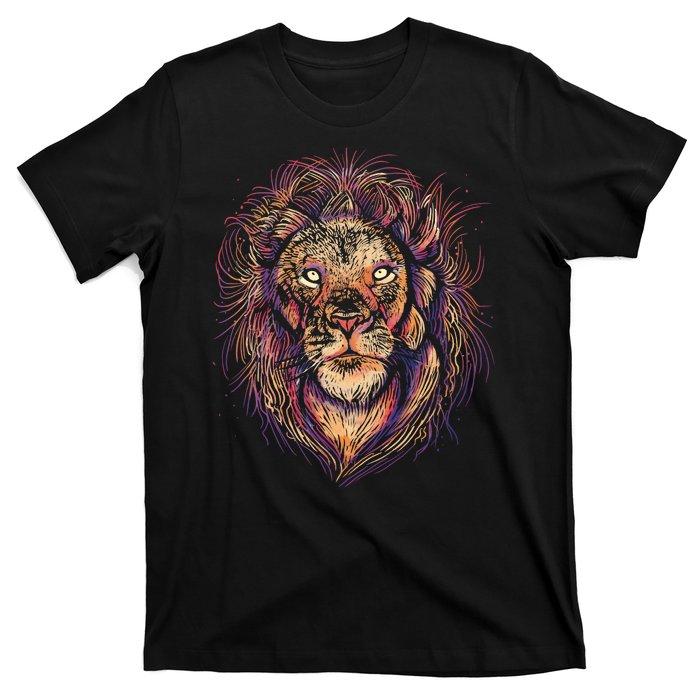 Colorful Lion Abstract T-Shirt