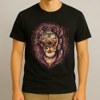 Colorful Lion Abstract T-Shirt