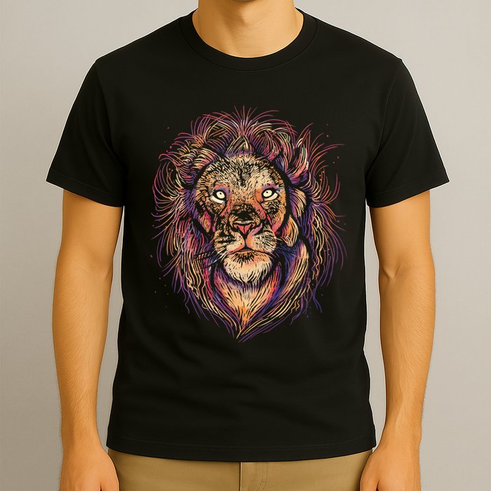 Colorful Lion Abstract T-Shirt